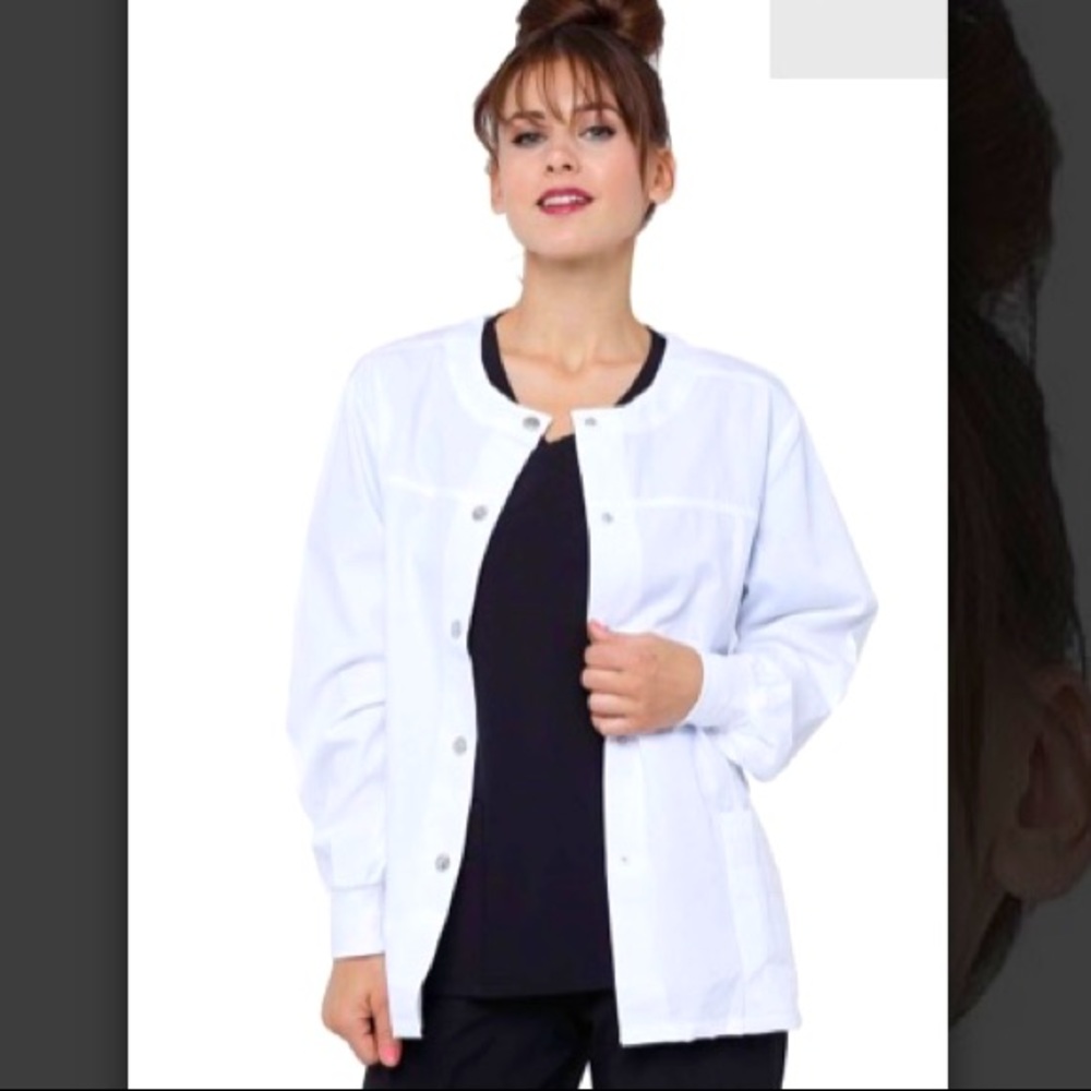 DRESS A MED Women Snap Jacket Warm Uniform Scrub